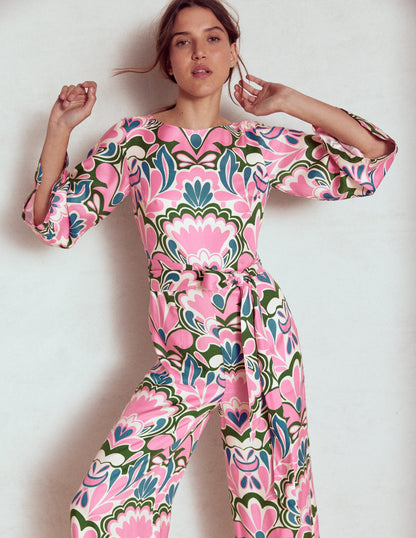 Kimono Sleeve Jumpsuit-Meadowsweet Pink, Freesia-3