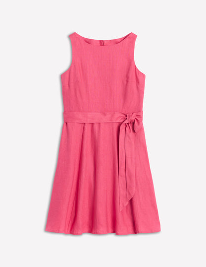 Anya Sleeveless Linen Dress-Rose Pink-5