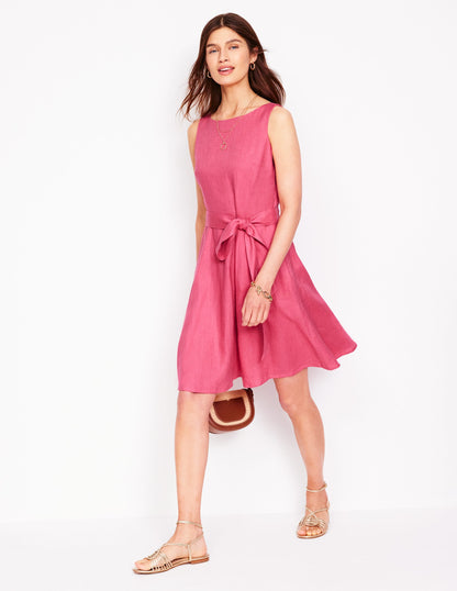 Anya Sleeveless Linen Dress-Rose Pink-1