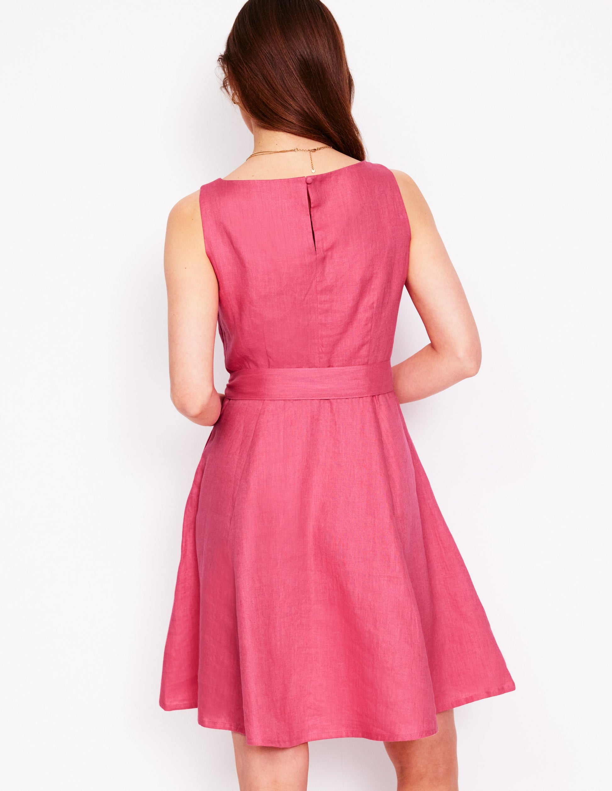 Anya Sleeveless Linen Dress-Rose Pink | Boden Global Anya Sleeveless Linen Dress-Rose Pink | Boden Global