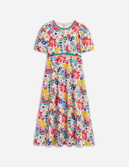 Empire Linen Tea Dress-Multi, Wildflower Trail-7