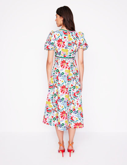 Empire Linen Tea Dress-Multi, Wildflower Trail-3