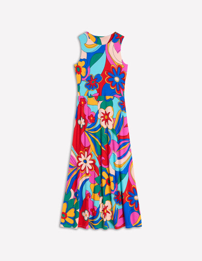 Grown On Tie Trapeze Dress-Multi, Blossomy Pop-6