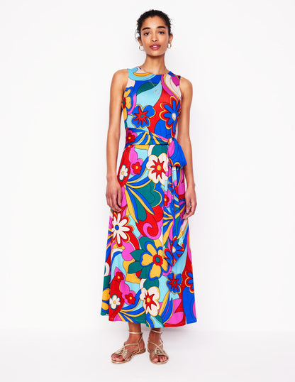 Grown On Tie Trapeze Dress-Multi, Blossomy Pop-1