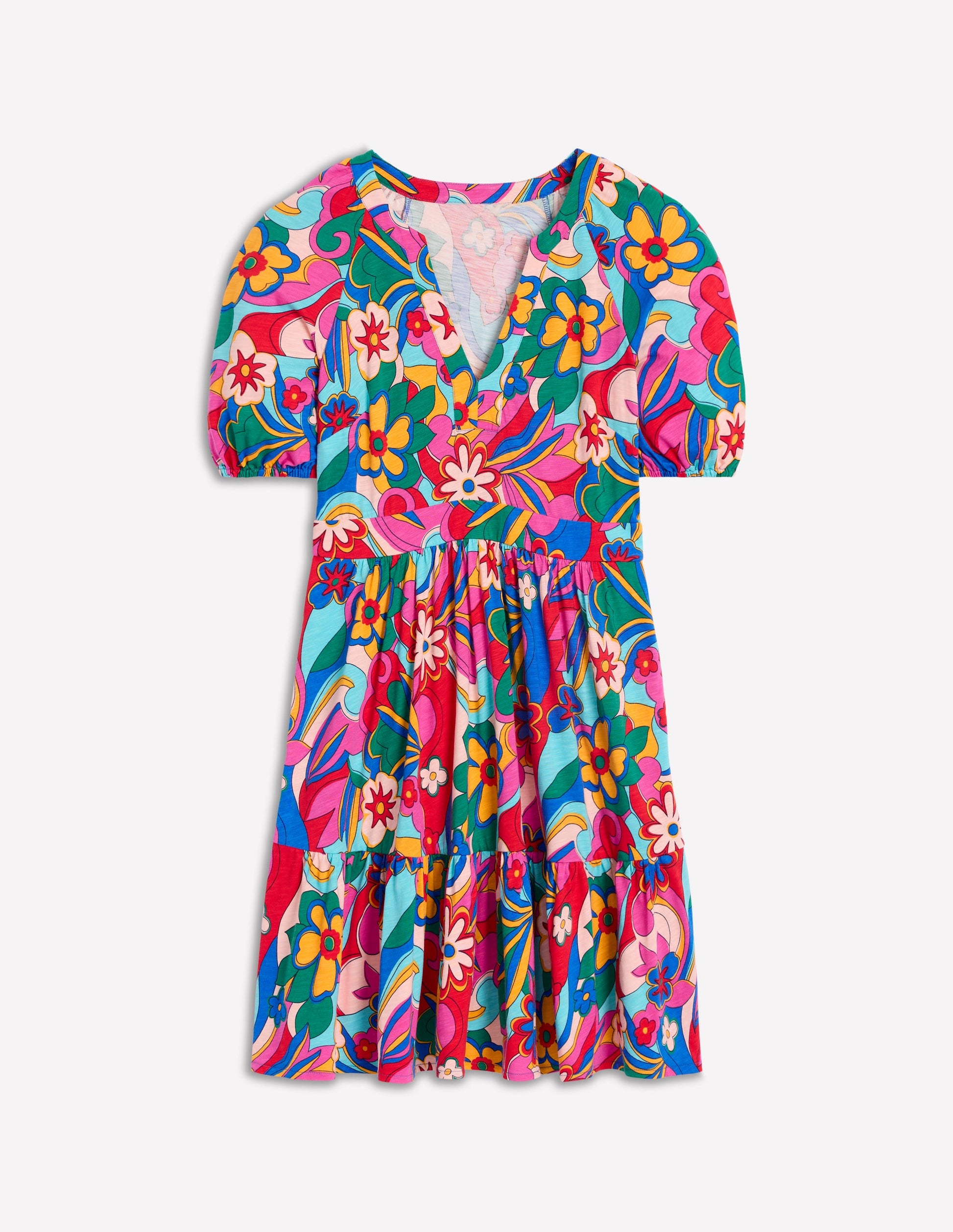Piper Short Jersey Dress-Multi, Blossomy Pop-5