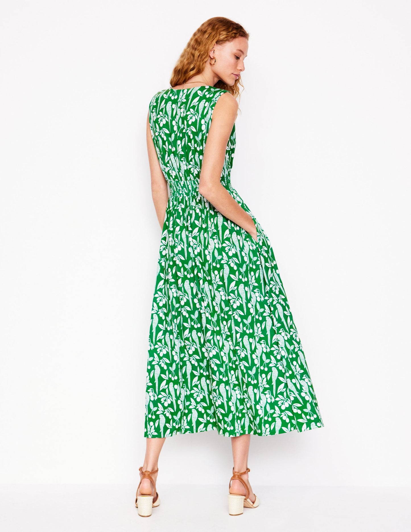 Paloma Jersey Maxi Dress-Rich Emerald, Parrot Pop