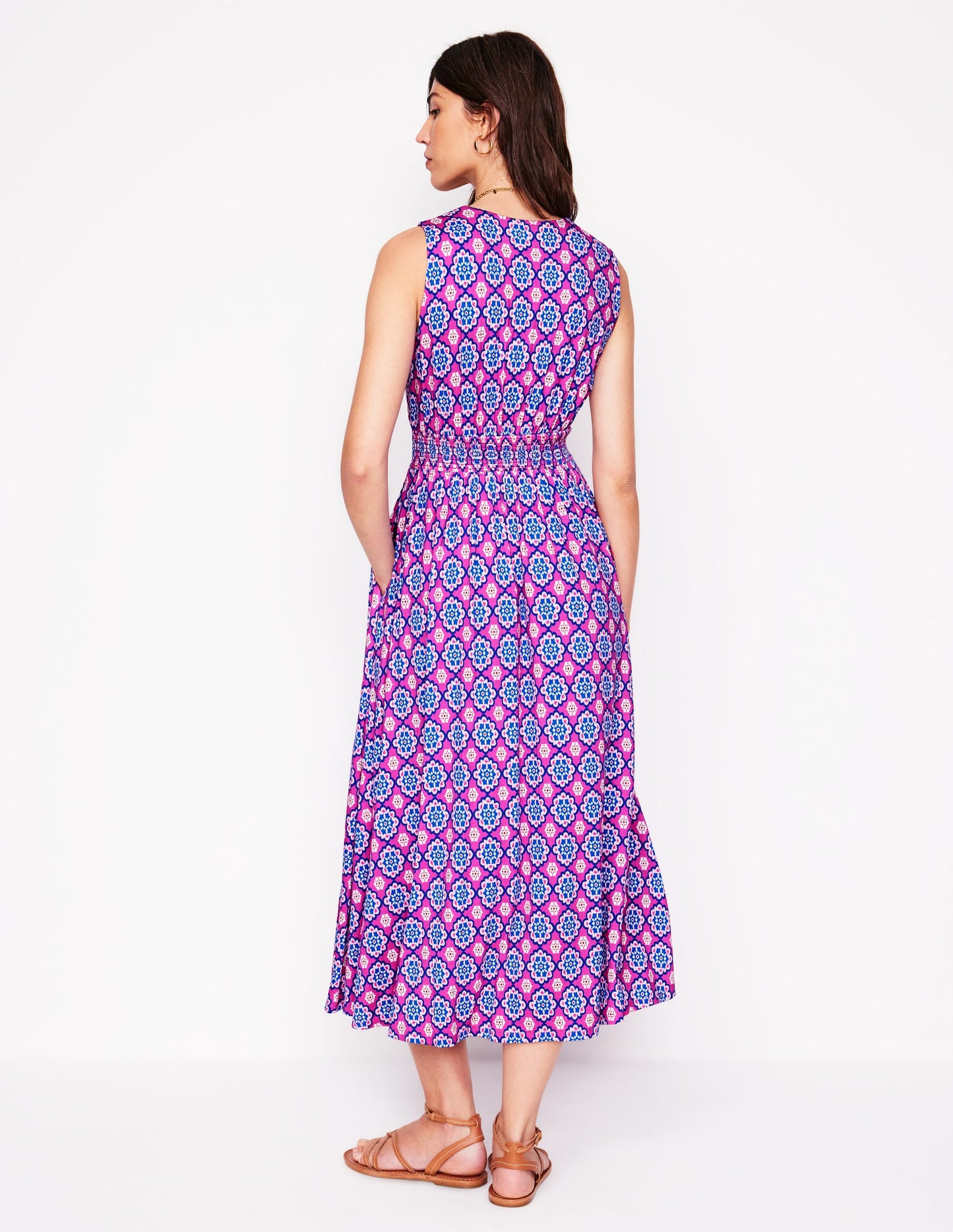 Paloma Jersey Maxi Dress-Cosmos Pink, Bloom Geo