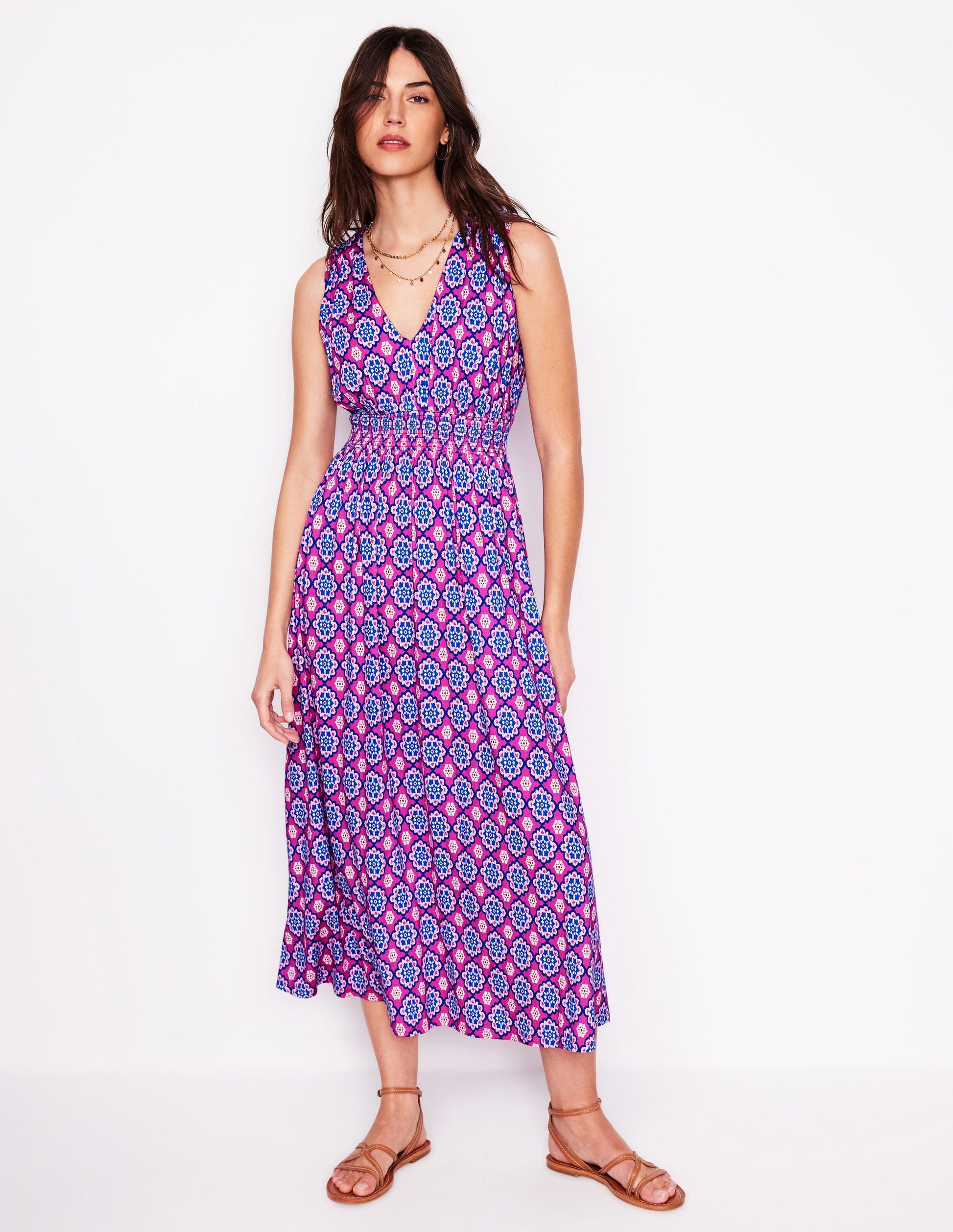 Paloma Jersey Maxi Dress-Cosmos Pink, Bloom Geo-4