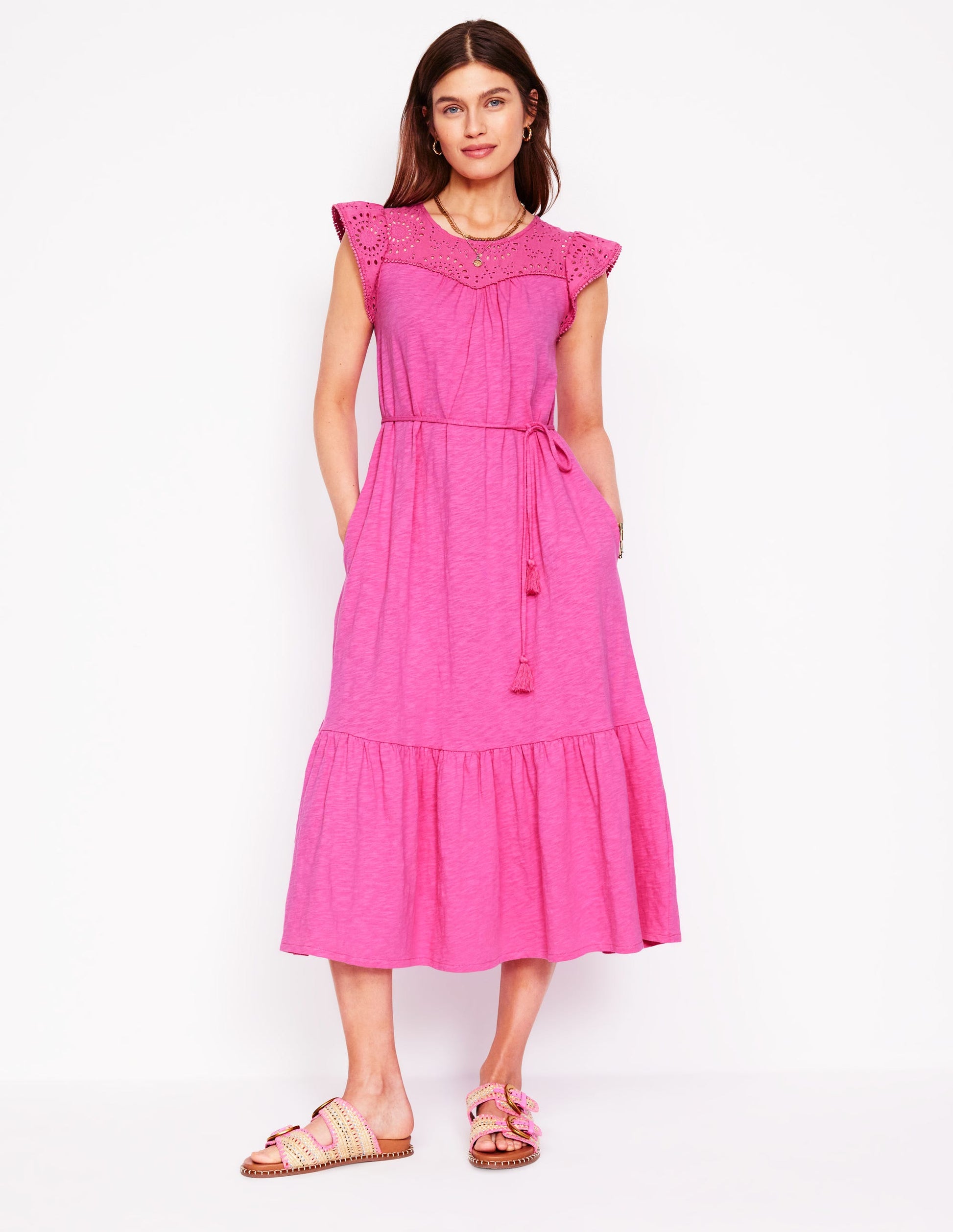 Juliet Broderie Midi Dress-Tickled Pink-4