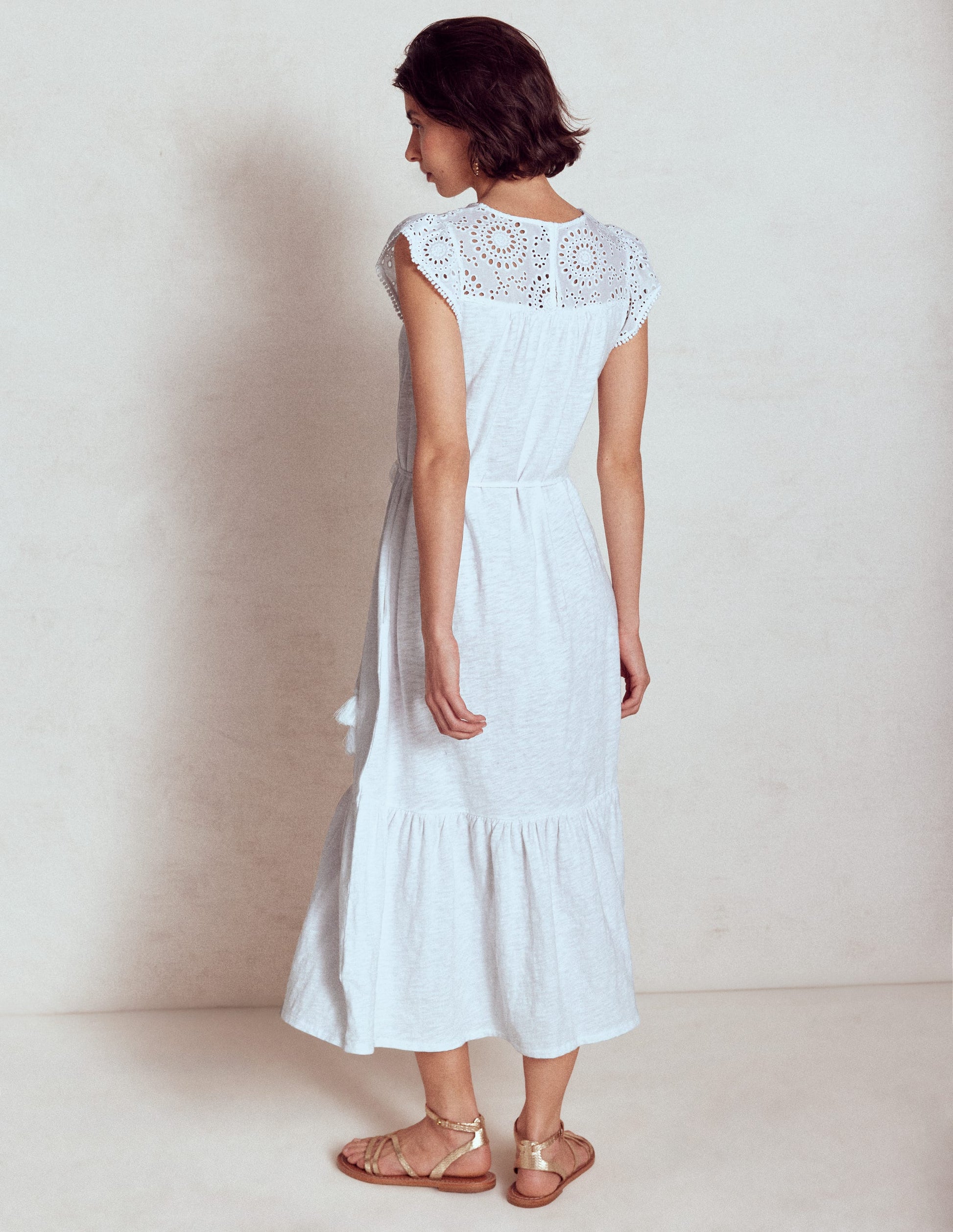 Juliet Broderie Midi Dress-White-5
