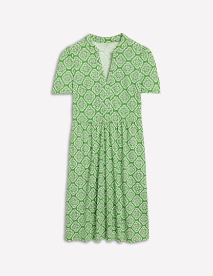 Naomi Short Sleeve Dress-Paradise Green, Botanic Blush-5