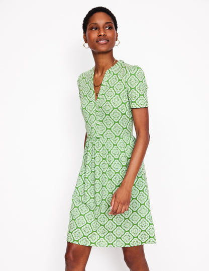 Naomi Short Sleeve Dress-Paradise Green, Botanic Blush-4