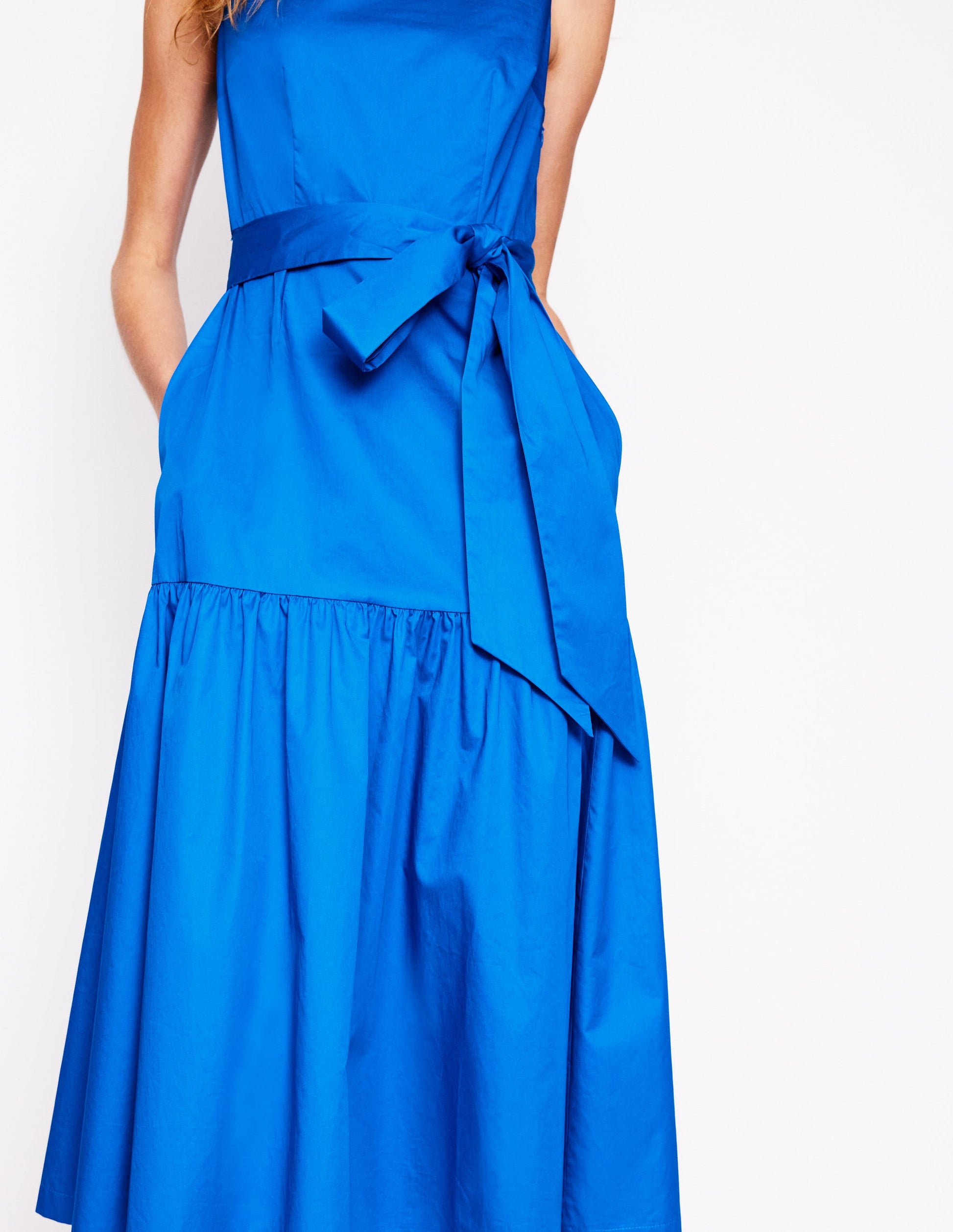 Deep Tier Fit & Flare Dress-Kingfisher Blue-5