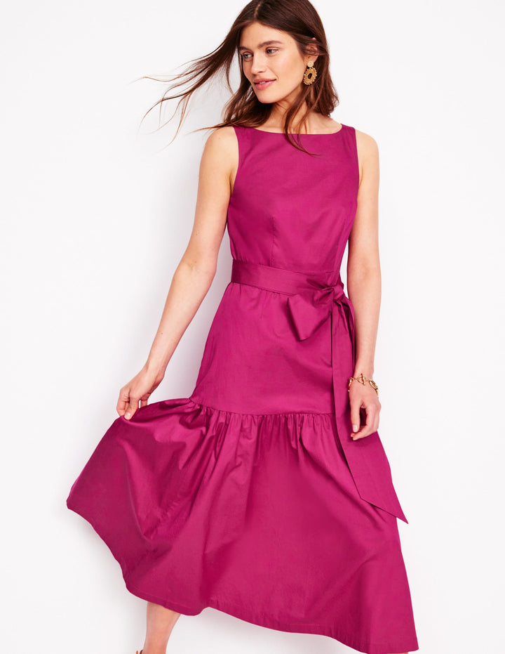 Deep Tier Fit & Flare Dress-Cherry Jam