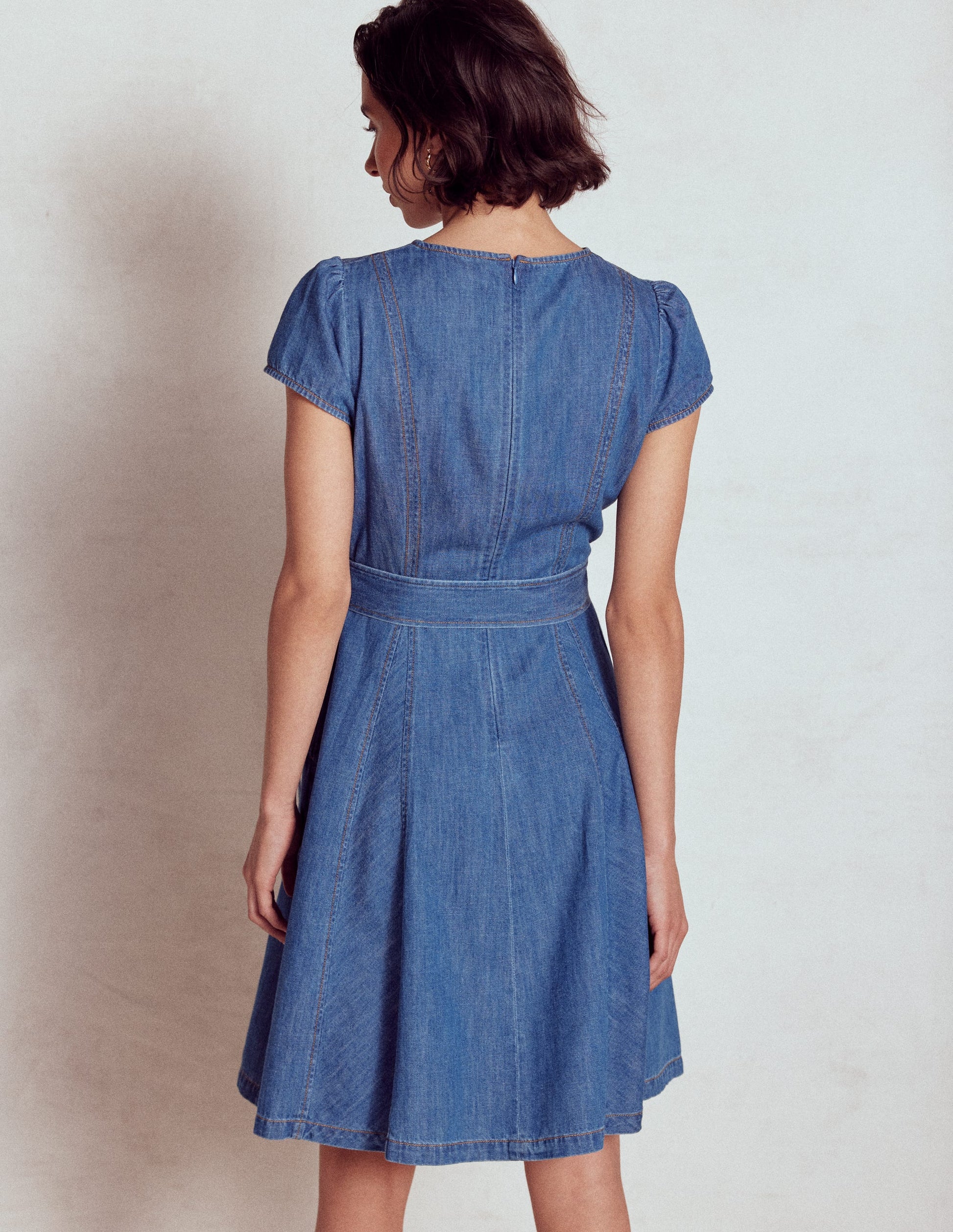 Imo Denim Short Dress-Mid Vintage Denim-4