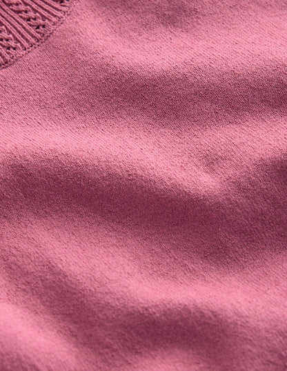 Emilia Cotton Crew T-shirt-Pink Heather-8