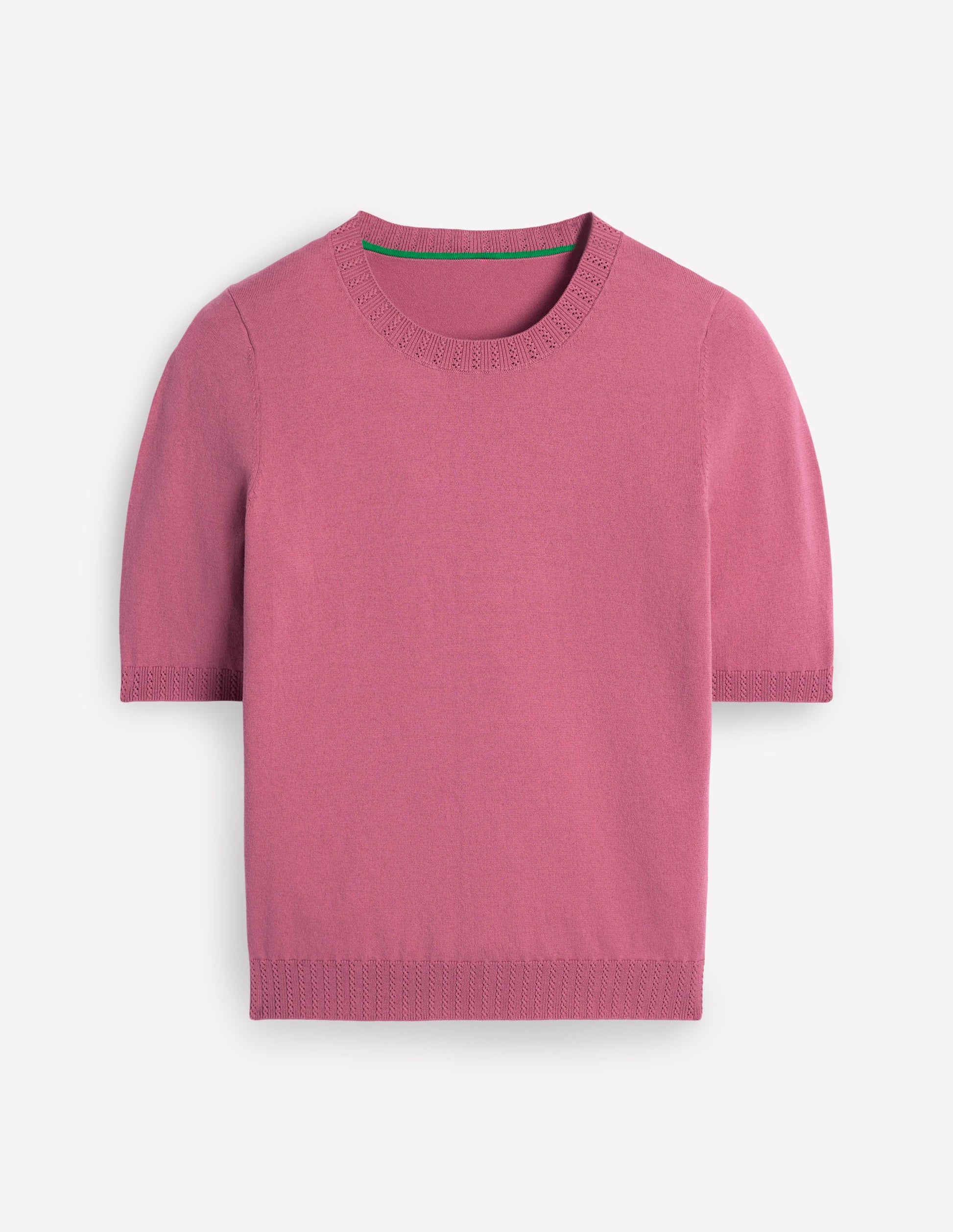 Emilia Cotton Crew T-shirt-Pink Heather-7