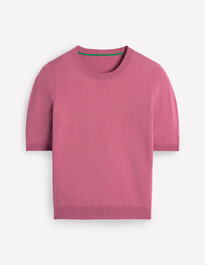 Emilia Cotton Crew T-shirt-Pink Heather-7