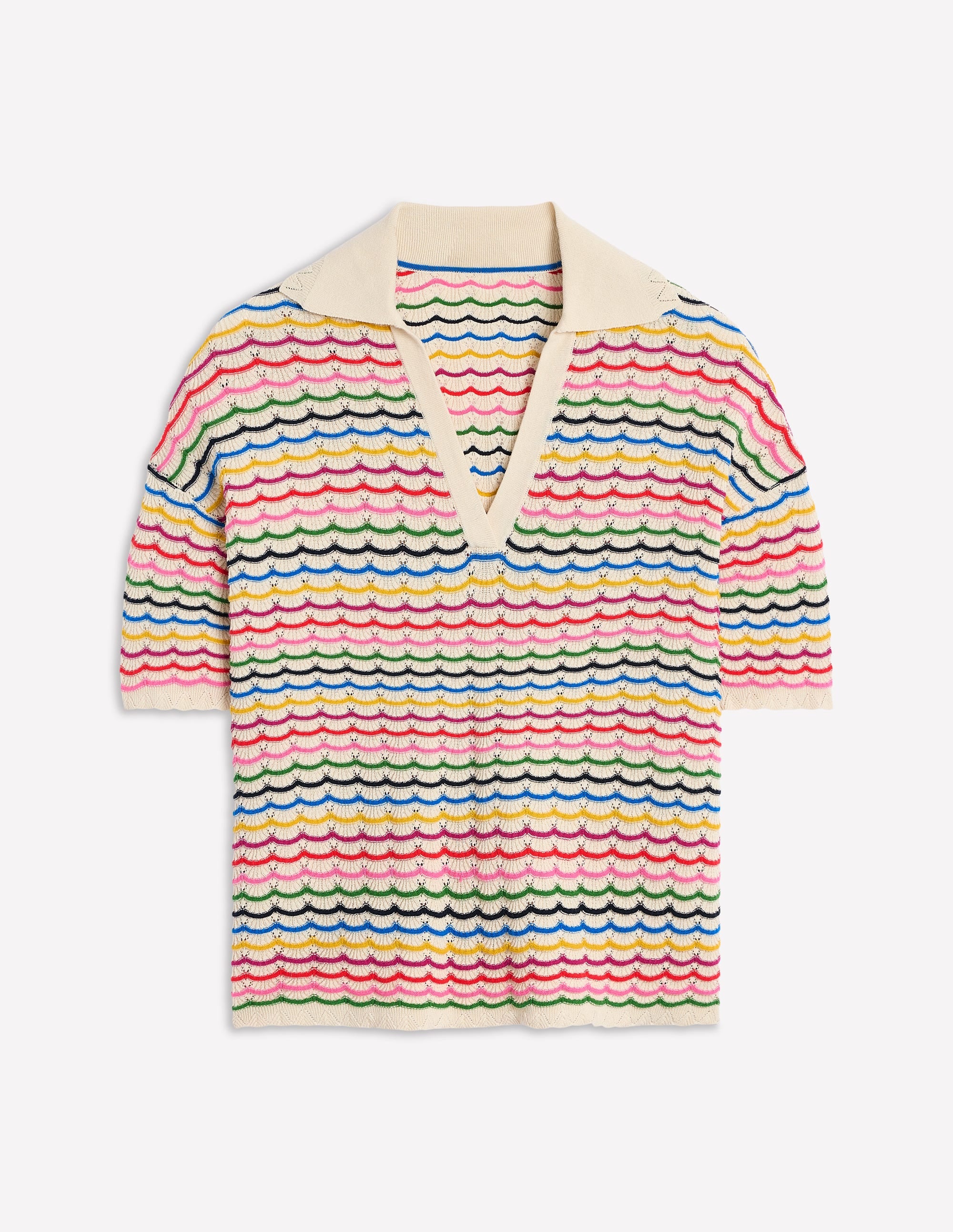 Collared Henley Jumper-Multi, Rainbow - Image 5
