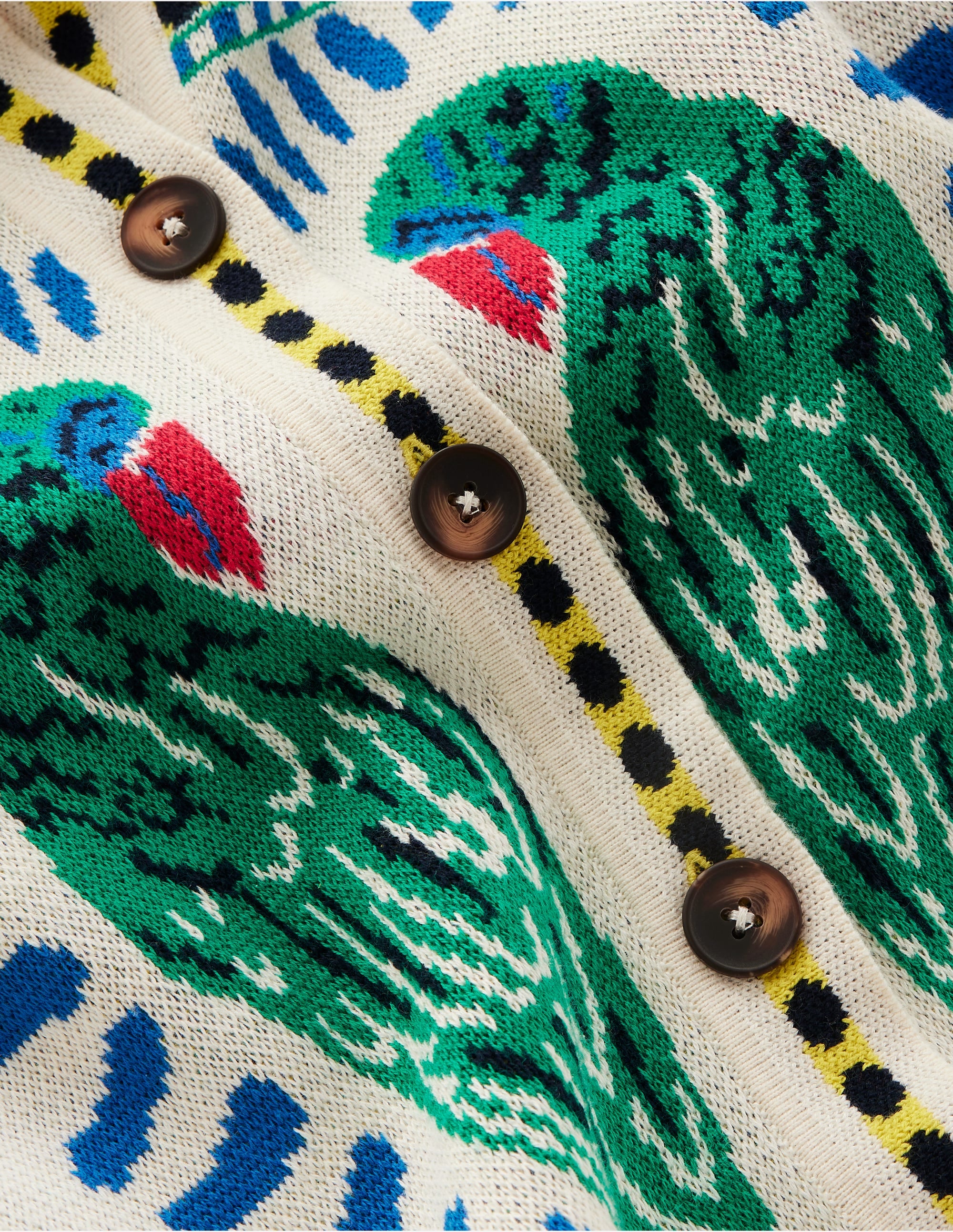 Jacquard Knitted Shacket-Warm Ivory, Tropical Bonanza - Image 7