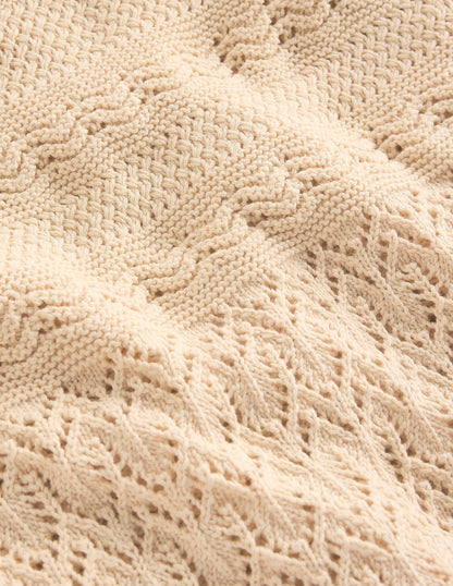 Cotton Stitch Crew Jumper-Warm Ivory