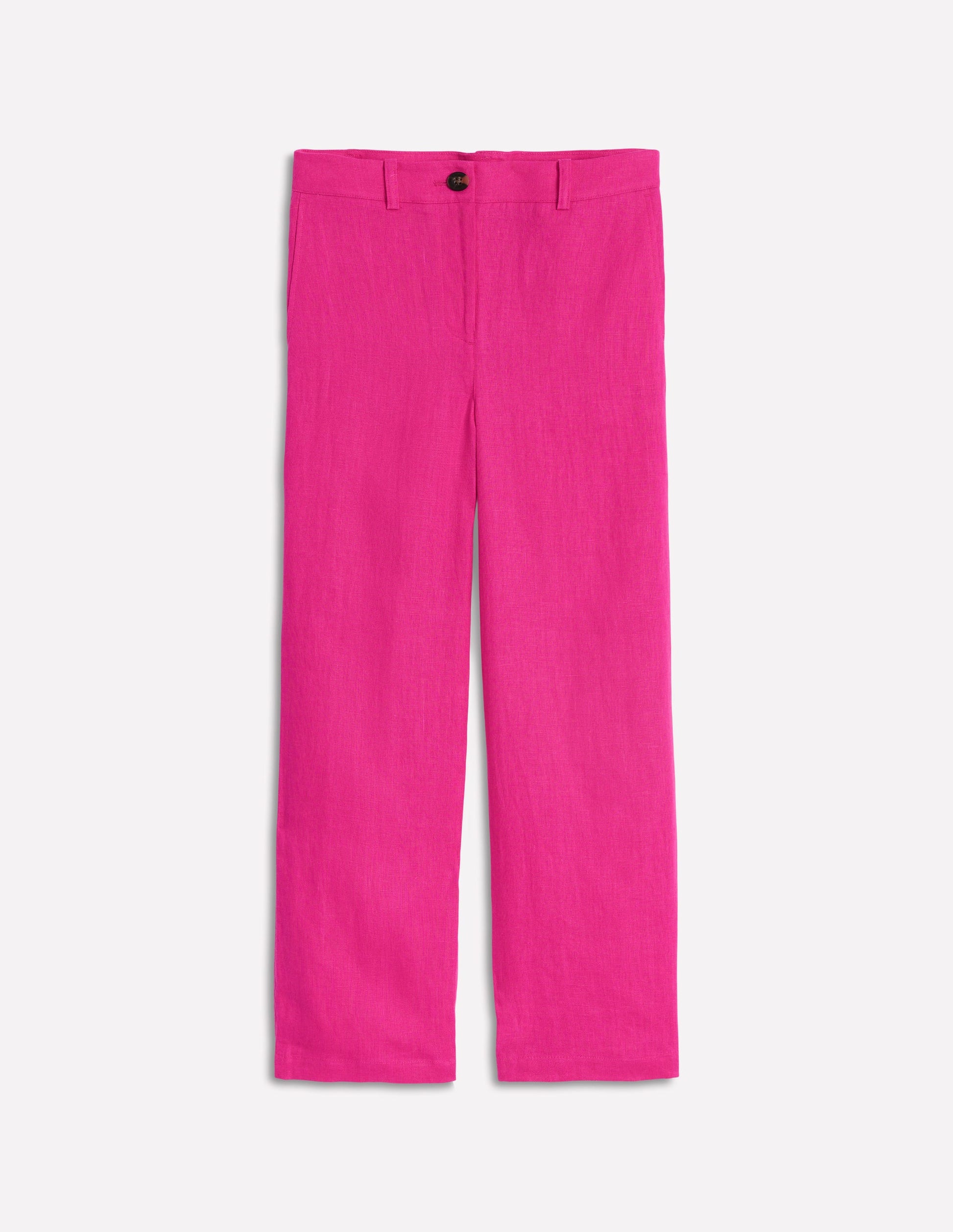 Westbourne Crop Linen Trousers-Pink Peony-5