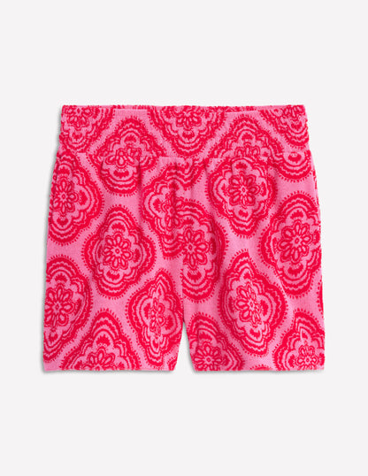 Smocked Towelling Short-Pink Rose, Botanic Blush-6