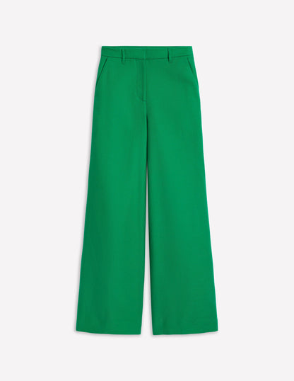 Wide Flare Trousers-Rich Emerald-6