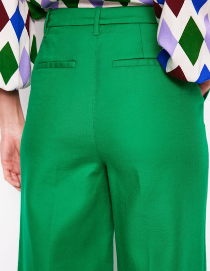 Wide Flare Trousers-Rich Emerald-2