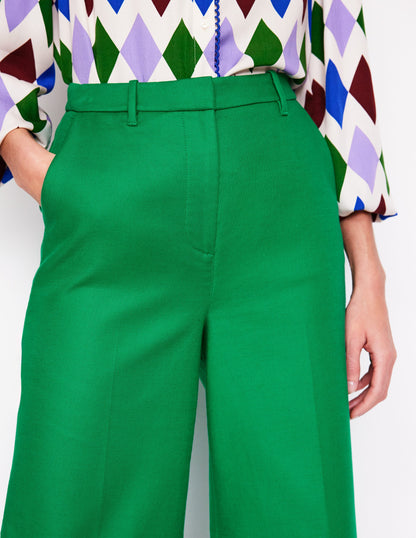 Wide Flare Trousers-Rich Emerald-3