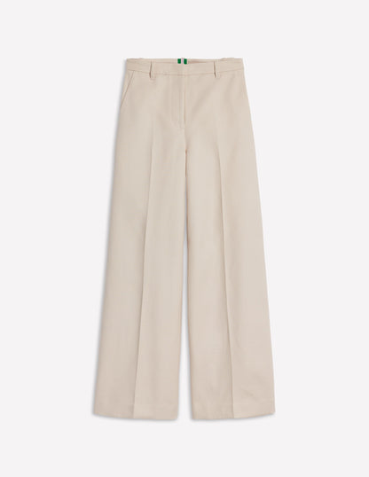 Wide Flare Trousers-Sandpiper Beige-7