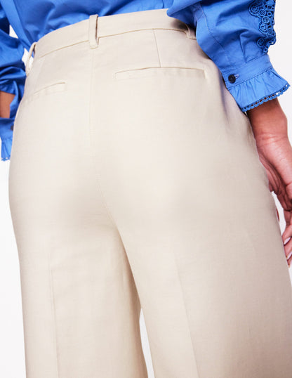 Wide Flare Trousers-Sandpiper Beige-2