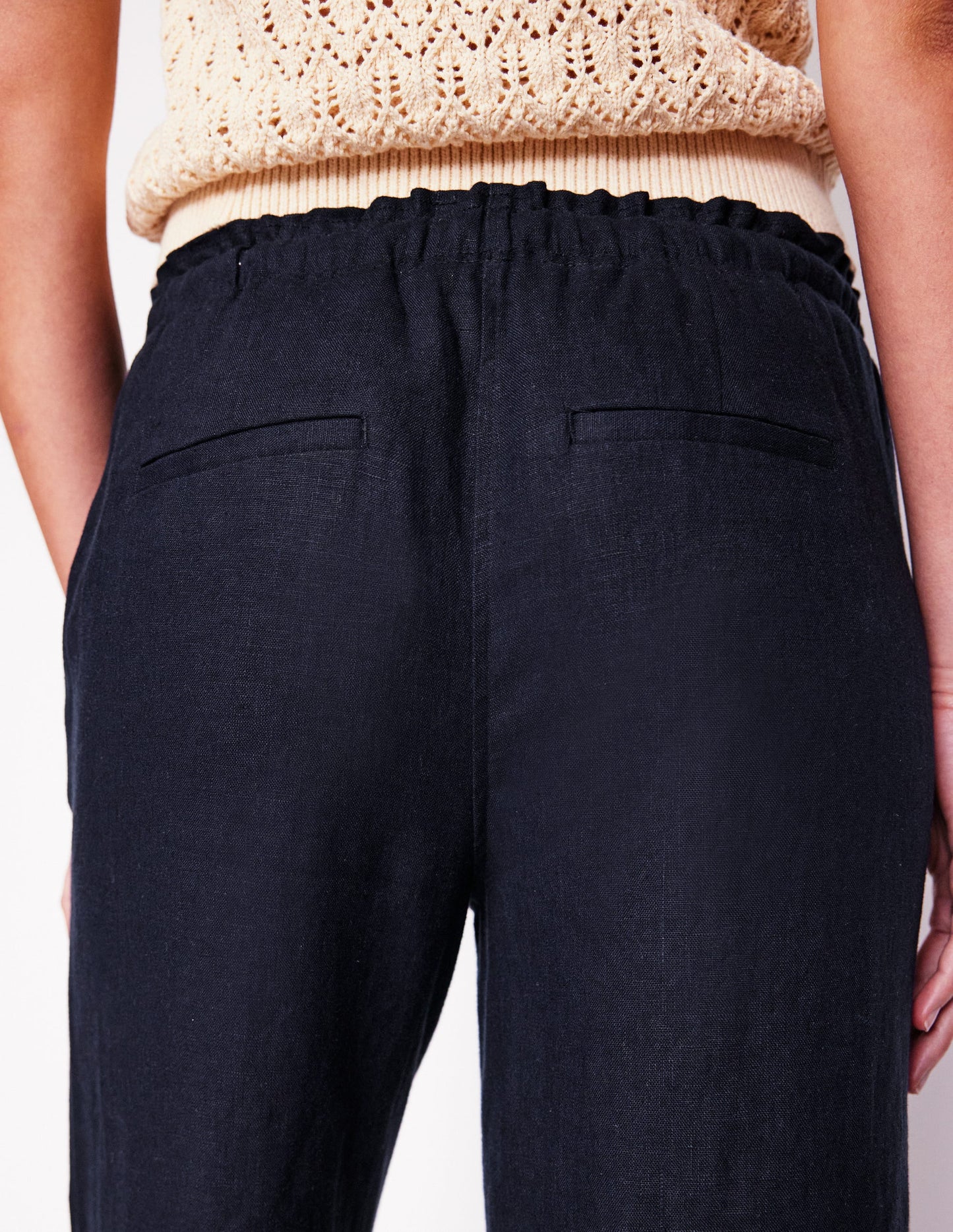 Islington Linen Trousers-Navy