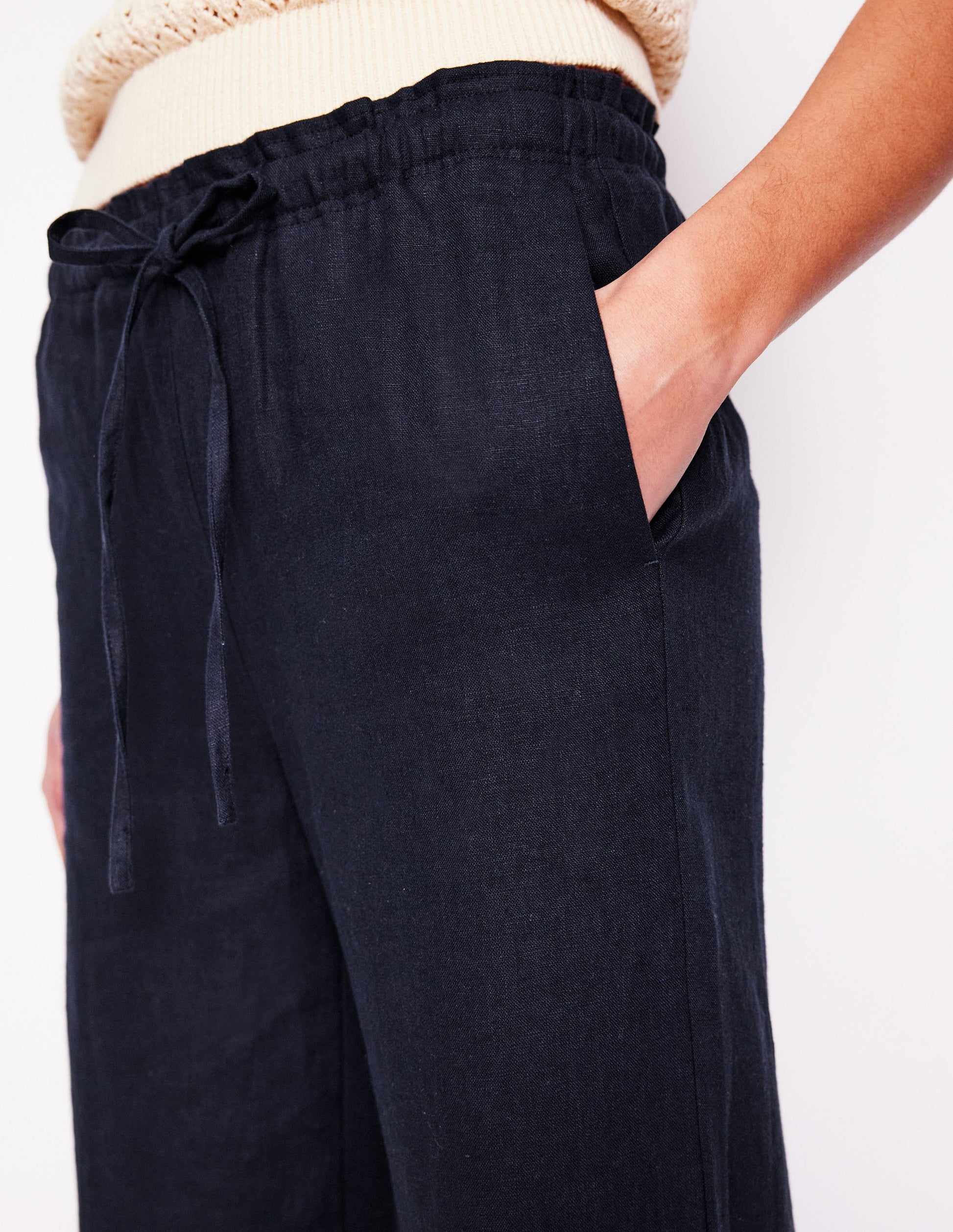 Islington Linen Trousers-Navy-3