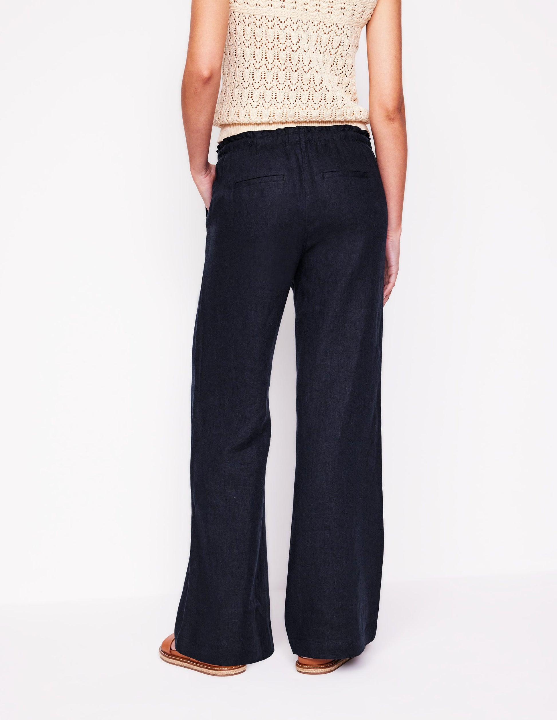 Islington Linen Trousers-Navy-4