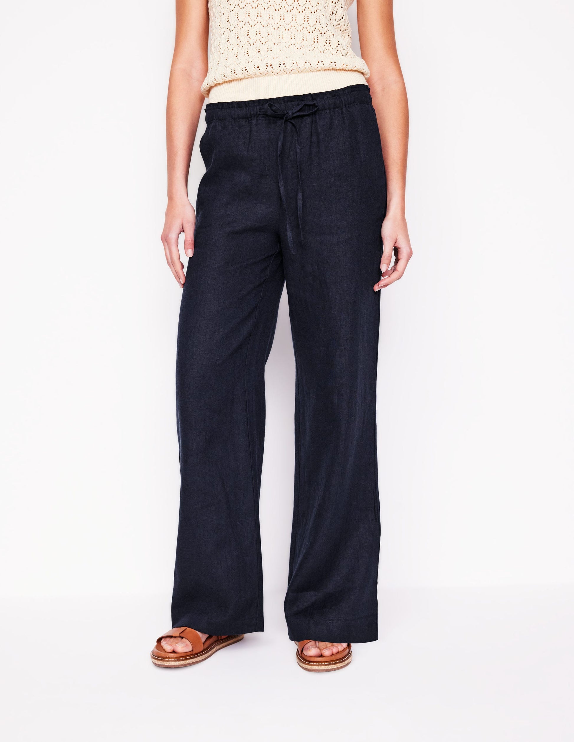 Islington Linen Trousers-Navy-5