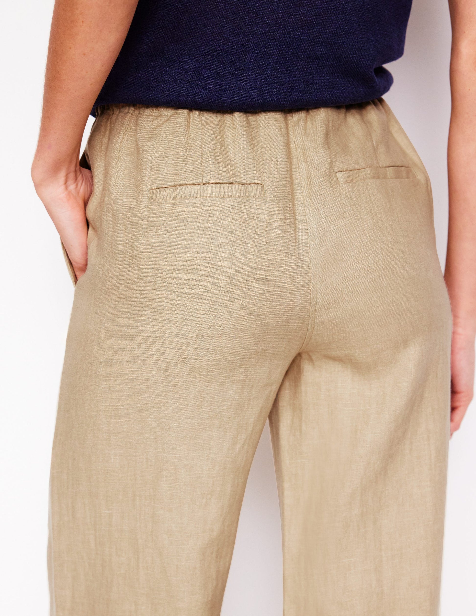 Islington Linen Trousers-Oatmeal-2