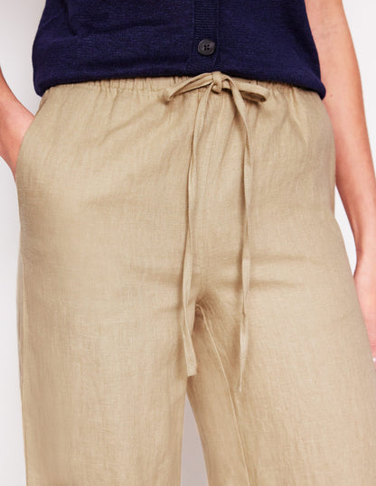 Islington Linen Trousers-Oatmeal-3