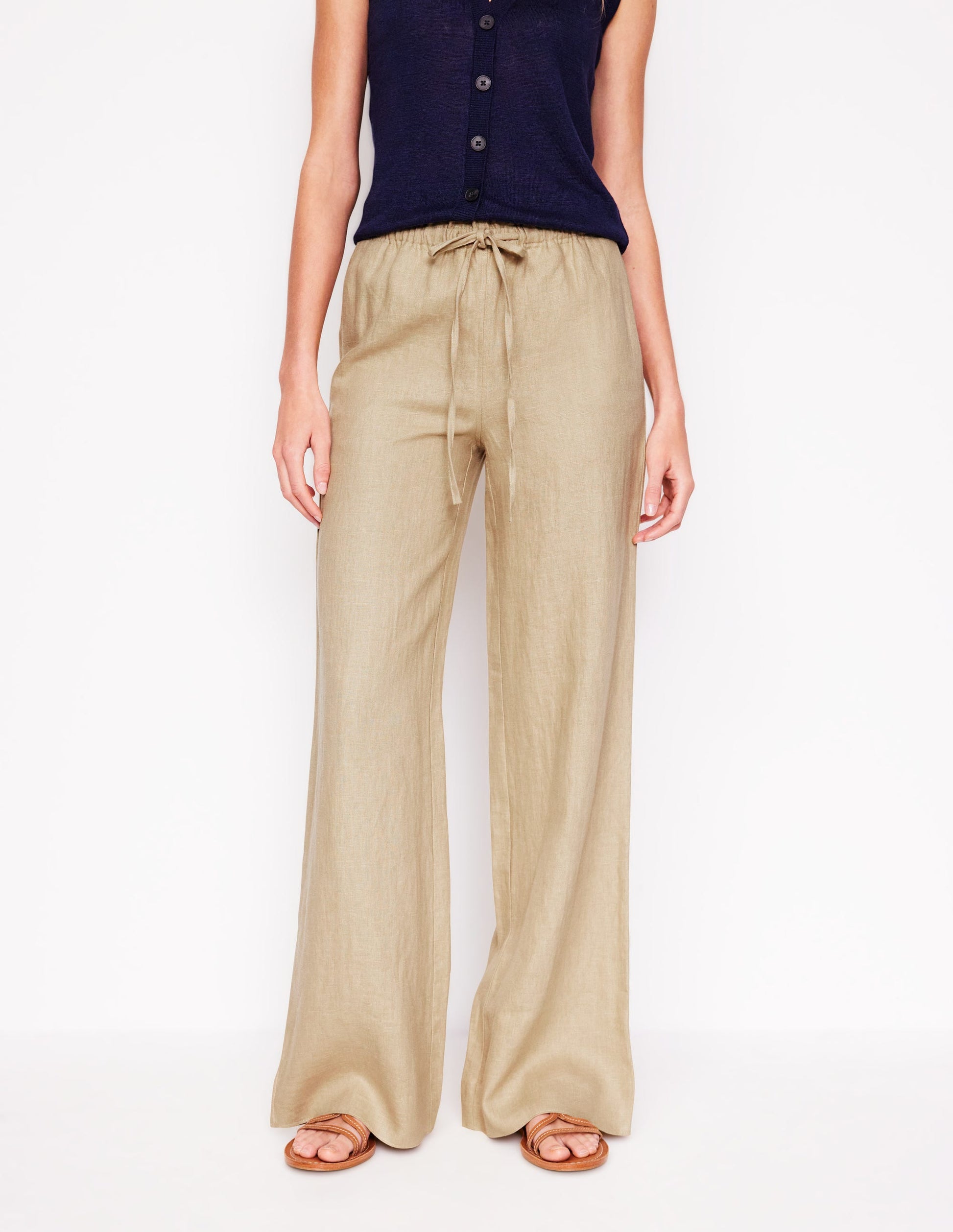 Islington Linen Trousers-Oatmeal-5