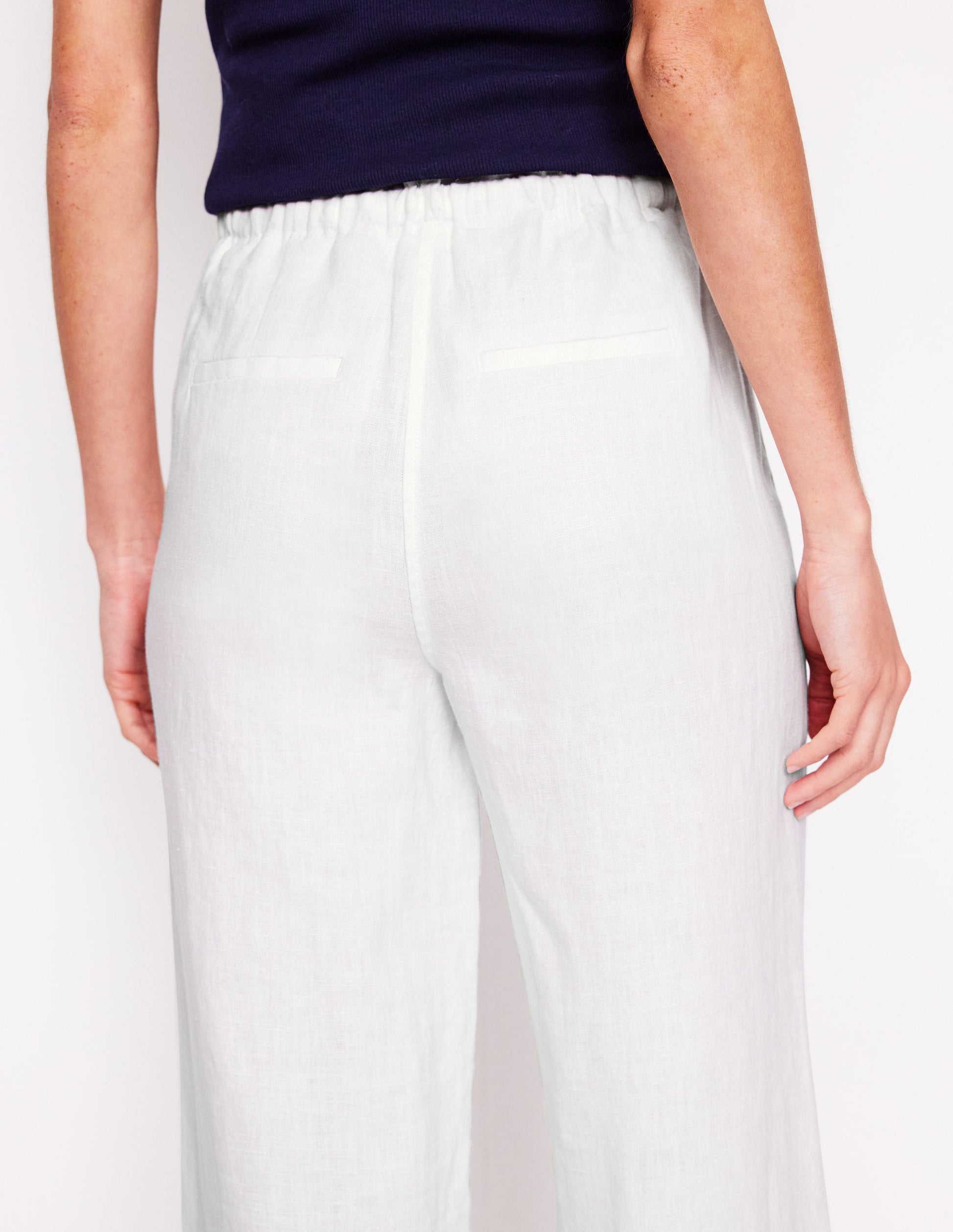 Islington Linen Trousers-White-2