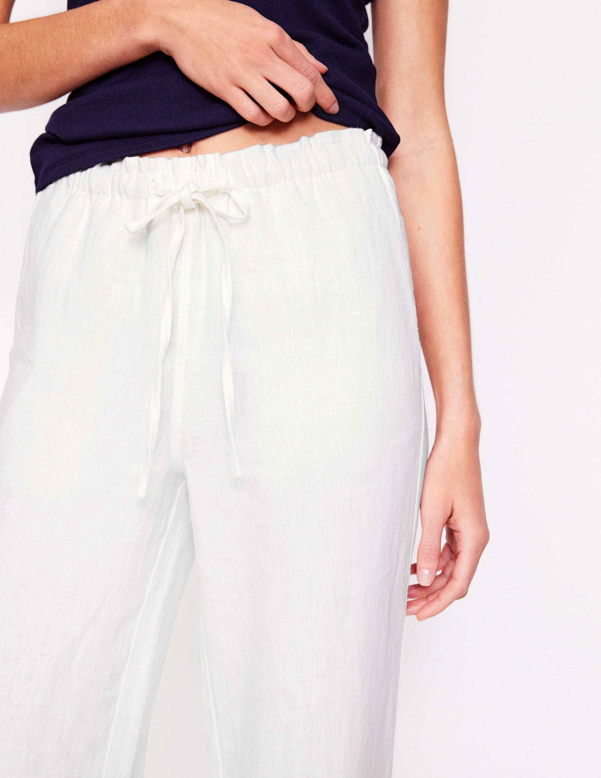 Islington Linen Trousers-White-4