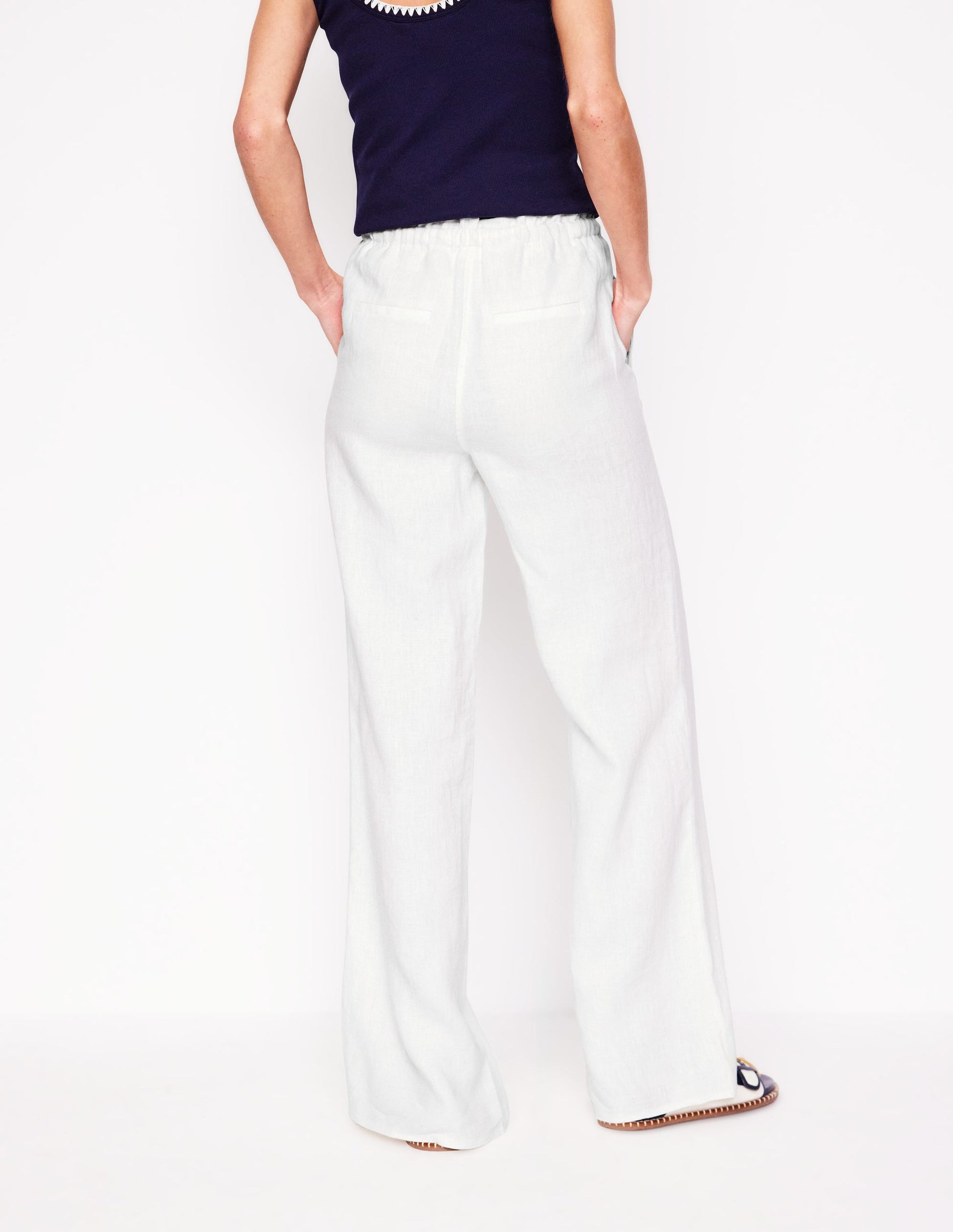 Islington Linen Trousers-White-5