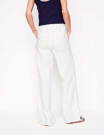 Islington Linen Trousers-White-5
