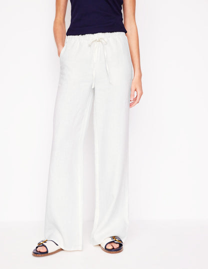 Islington Linen Trousers-White-6