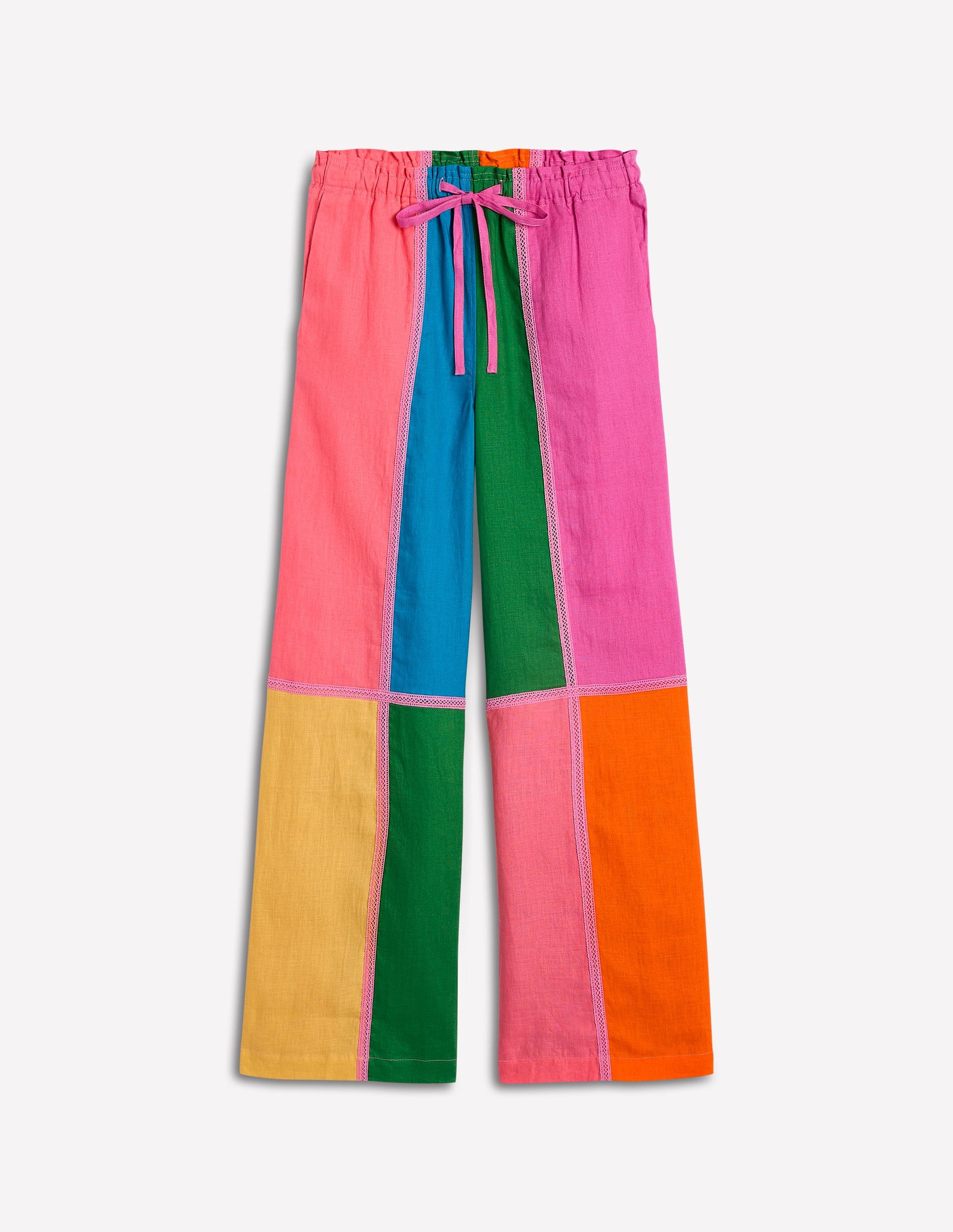 Islington Linen Trousers-Multi Colourblock-7
