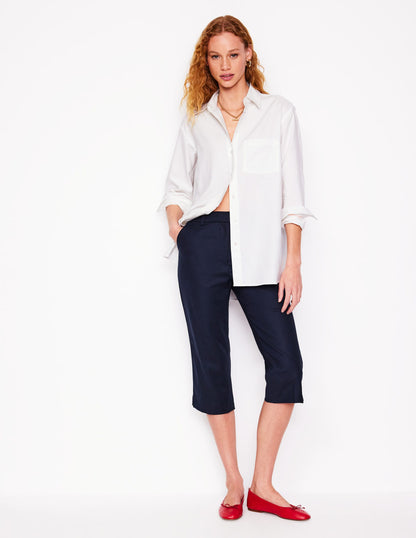 Capri Trousers-Navy-1