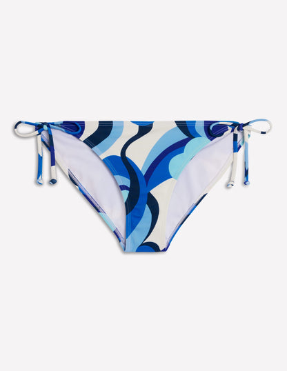 Symi String Bikini Bottoms-Blue, Abstract Swirl-5
