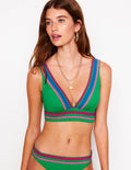 Porto V-neck Bikini Top-Bright Green Rik Rak