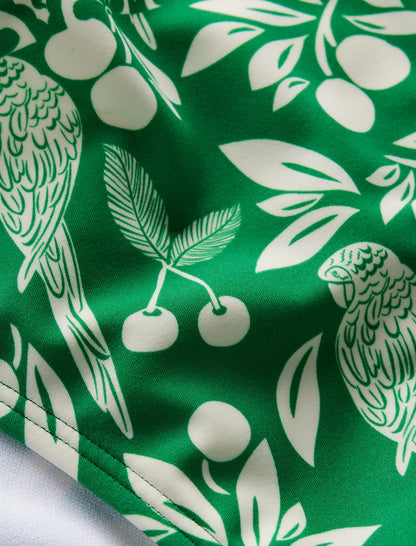 Classic Bikini Bottoms-Rich Emerald, Ornate Tropics
