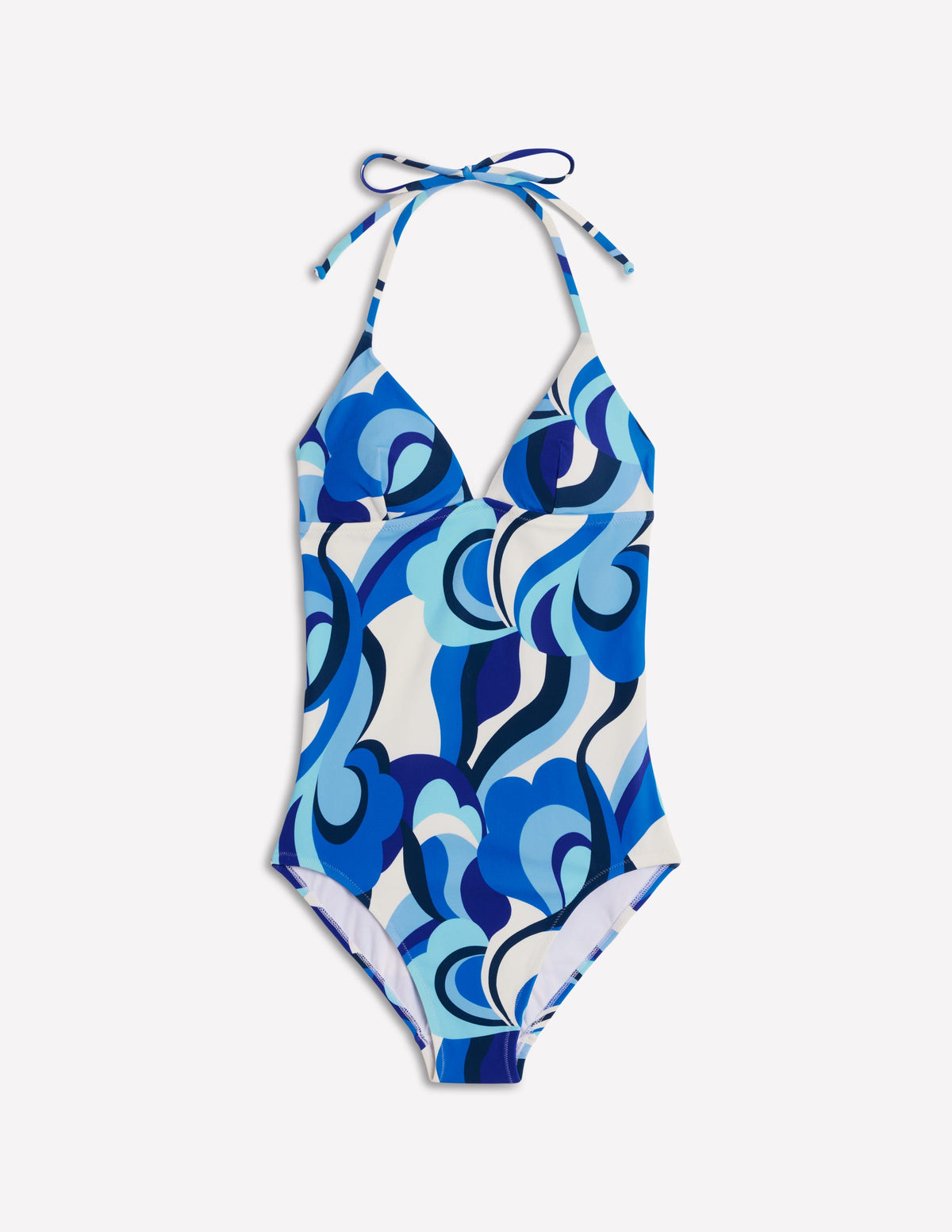 Symi String Swimsuit-Blue, Abstract Swirl - Image 5